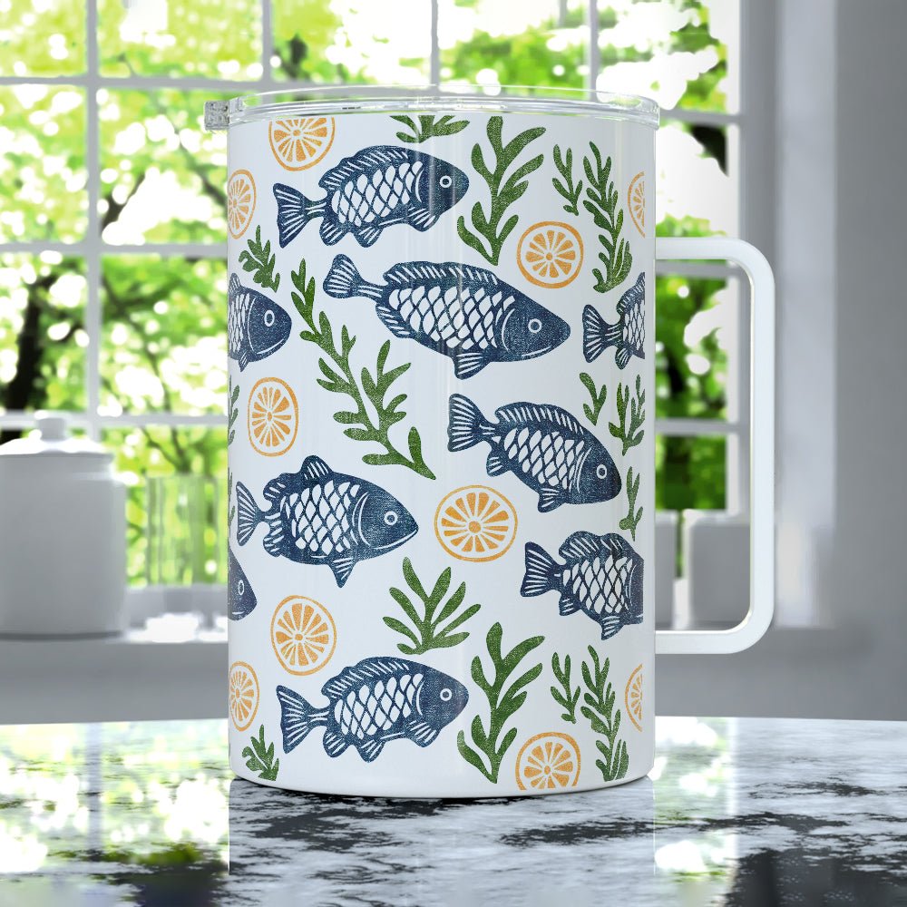 Coastal Fish Insulated Travel Mug - Loftipop