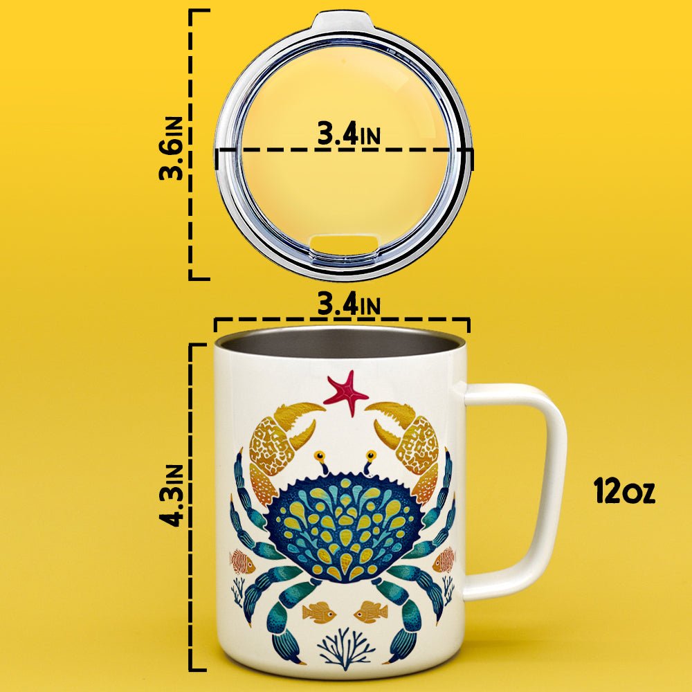 Coastal Ocean Crab Insulated Travel Mug - Loftipop