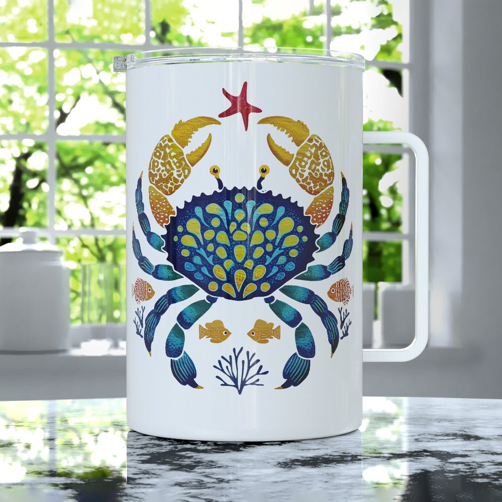 Coastal Ocean Crab Insulated Travel Mug - Loftipop