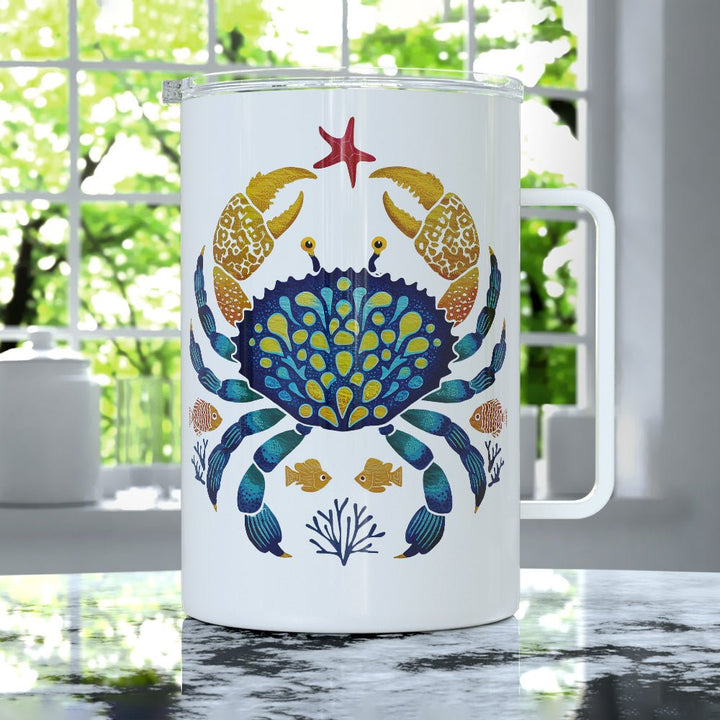 Coastal Ocean Crab Insulated Travel Mug - Loftipop