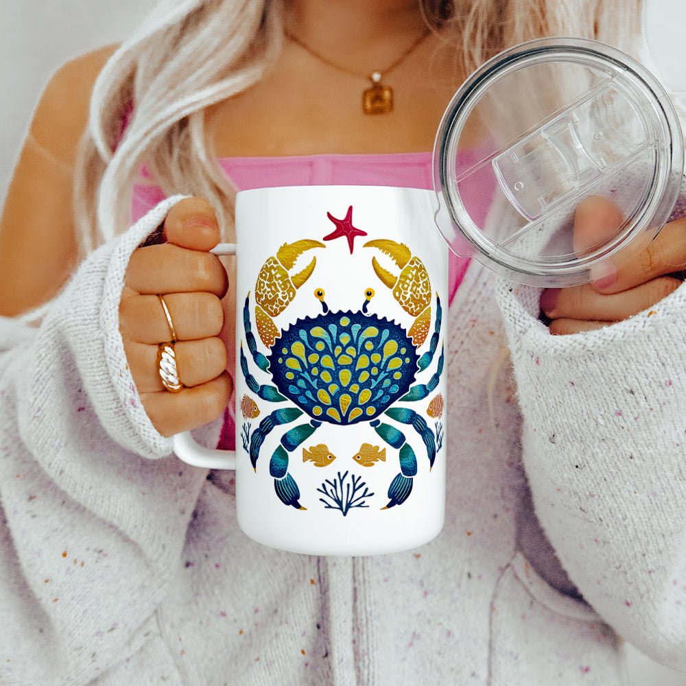 Coastal Ocean Crab Insulated Travel Mug - Loftipop