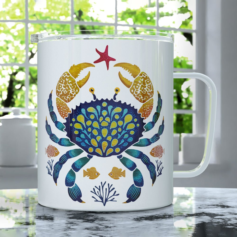 Coastal Ocean Crab Insulated Travel Mug - Loftipop
