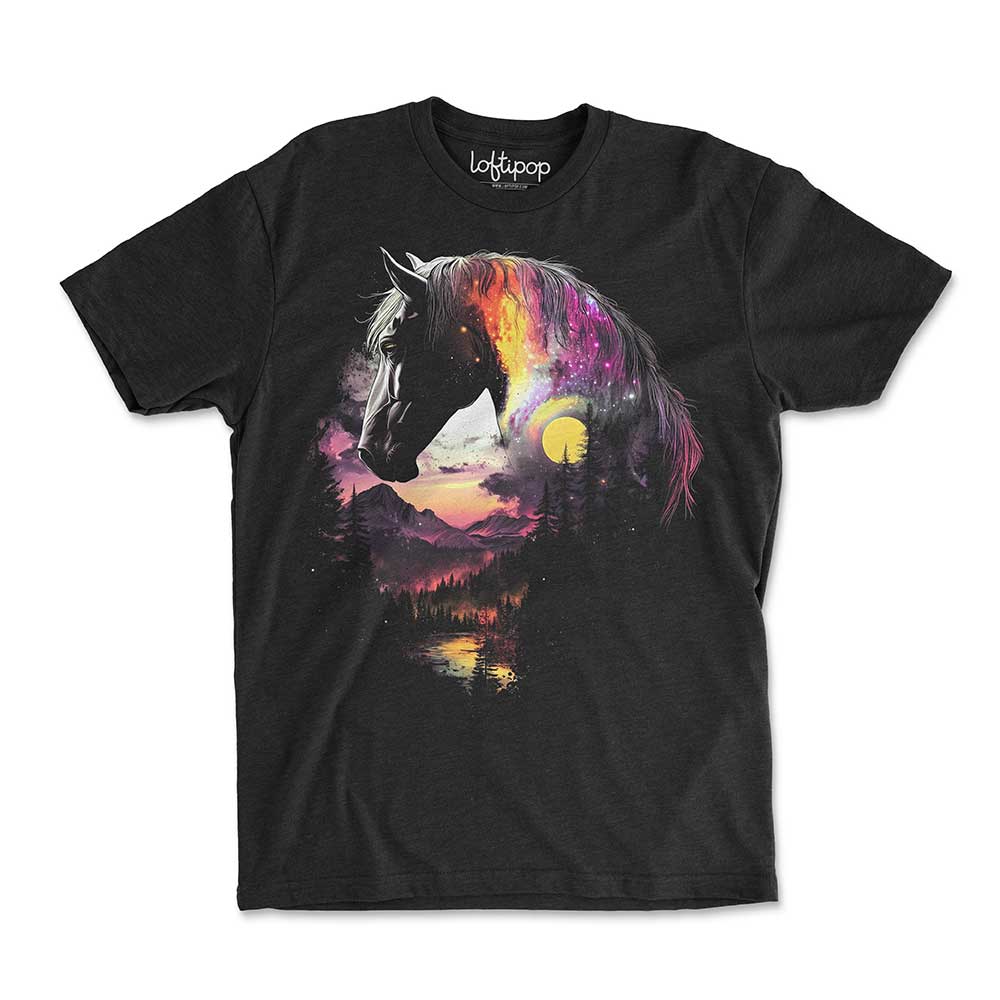 Cosmic Horse Crewneck Tshirt - Loftipop