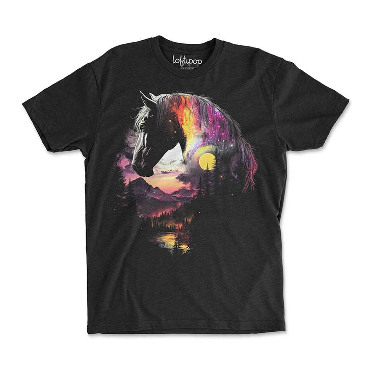 Cosmic Horse Crewneck Tshirt - Loftipop