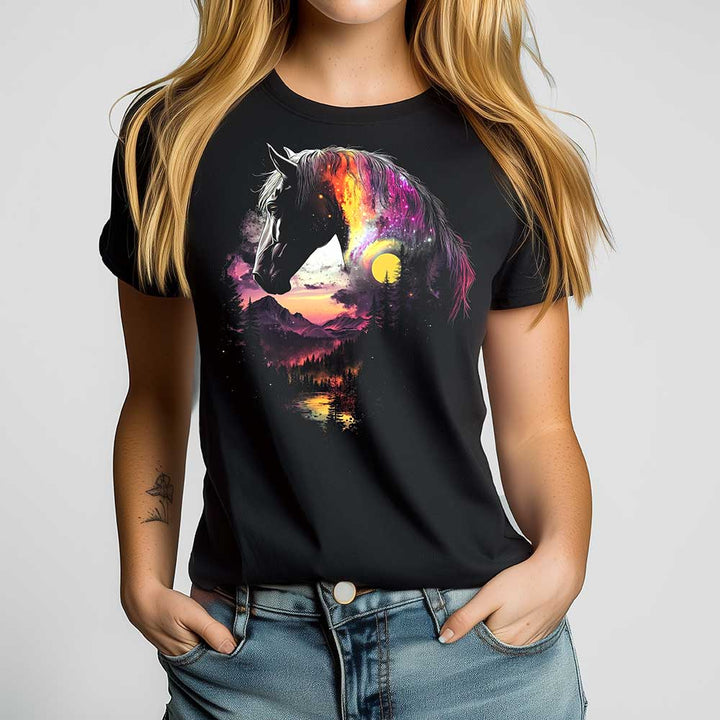 Cosmic Horse Crewneck Tshirt - Loftipop