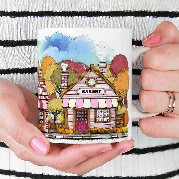 Cozy Fall Storefront Shops Mug - Loftipop