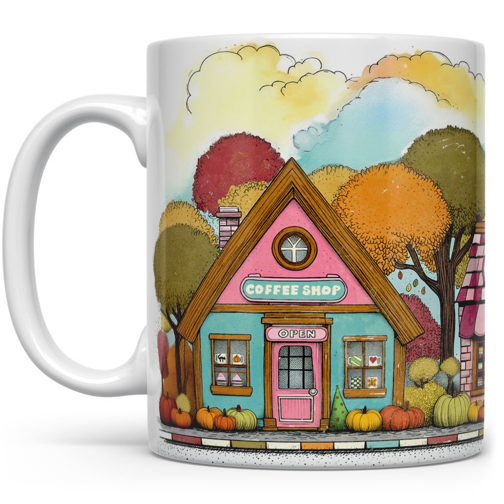 Cozy Fall Storefront Shops Mug - Loftipop