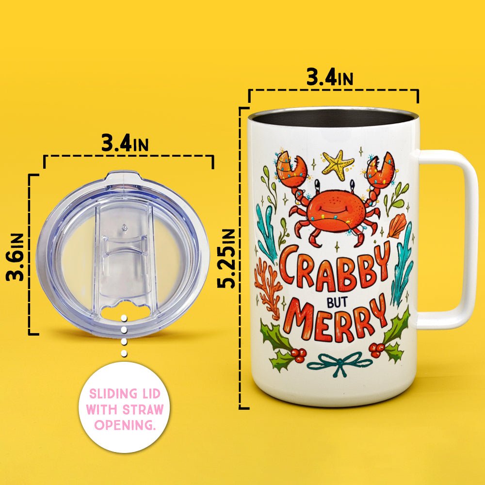 Crabby But Merry Insulated Travel Mug - Loftipop