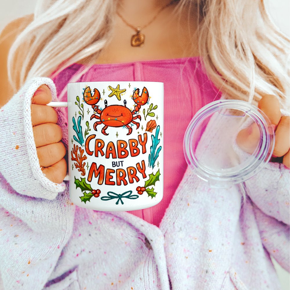 Crabby But Merry Insulated Travel Mug - Loftipop
