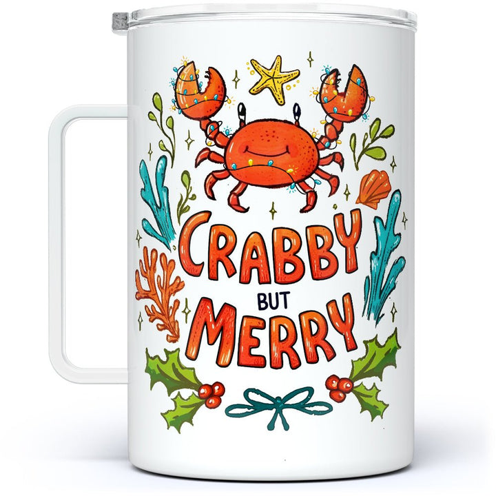 Crabby But Merry Insulated Travel Mug - Loftipop
