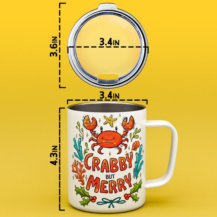 Crabby But Merry Insulated Travel Mug - Loftipop