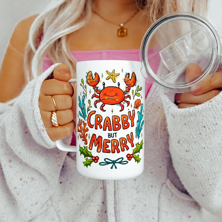 Crabby But Merry Insulated Travel Mug - Loftipop