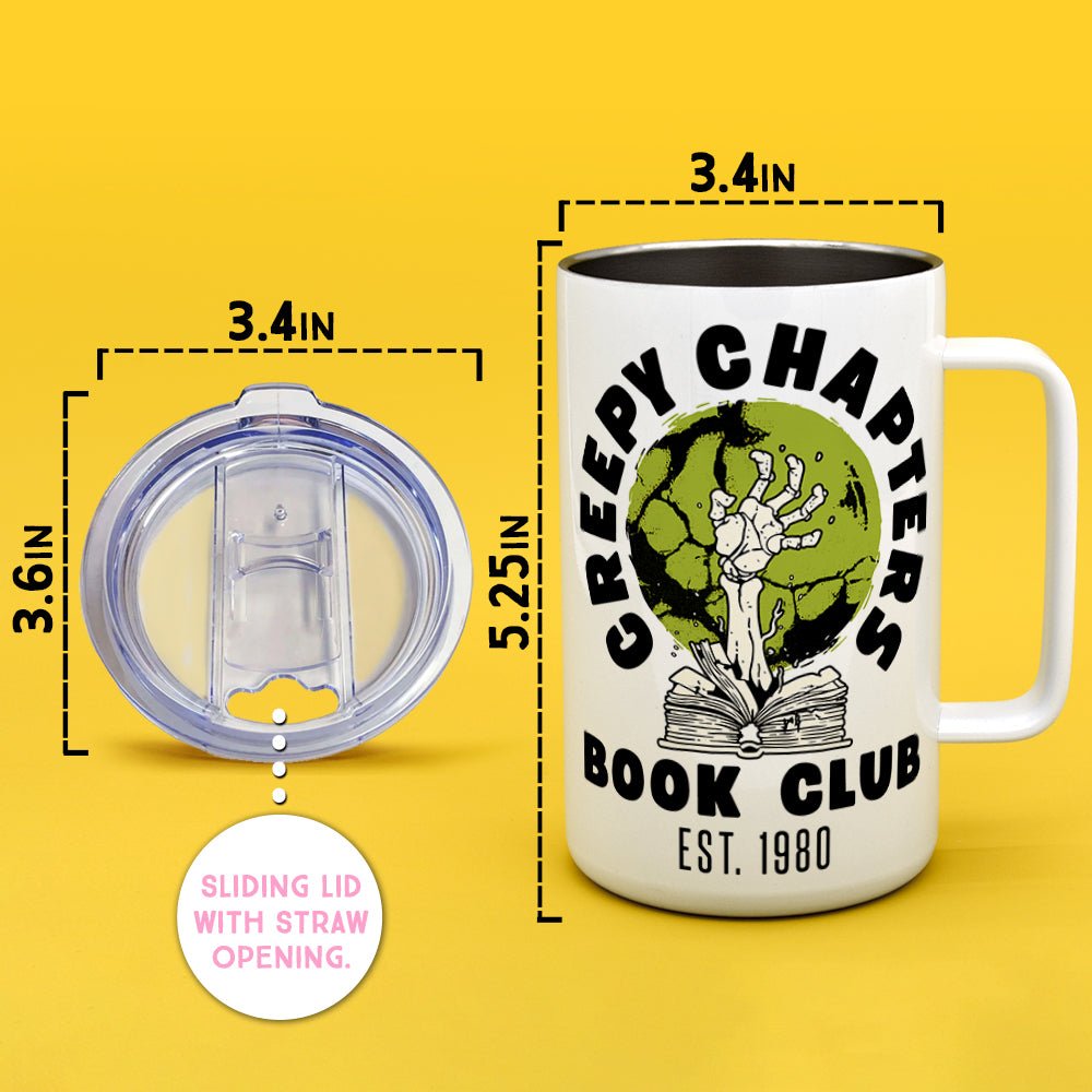 Creepy Chapters Book Club Insulated Travel Mug - Loftipop