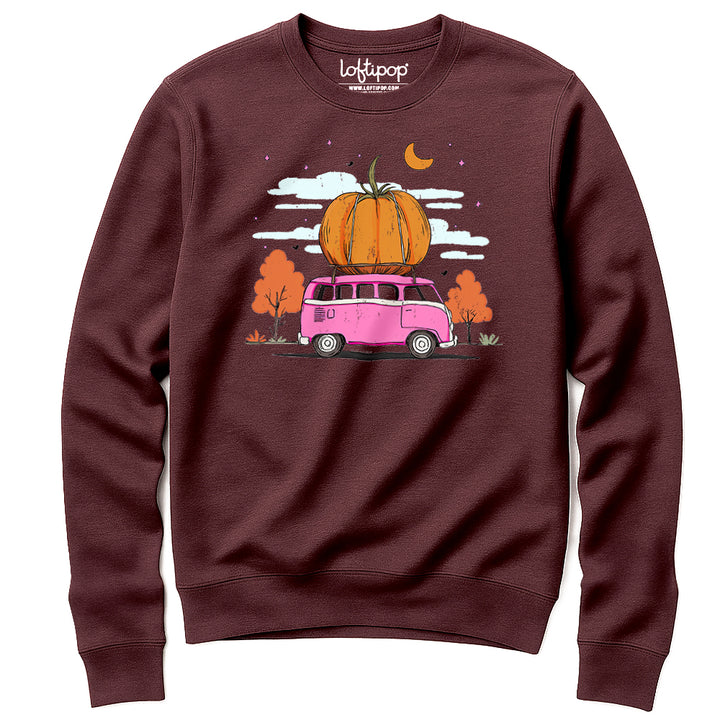 Fall Pumpkin Bus Crewneck Sweatshirt