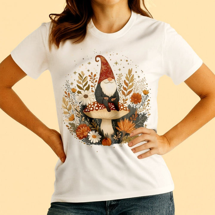 Fall Gnome Crewneck T-Shirt - Loftipop