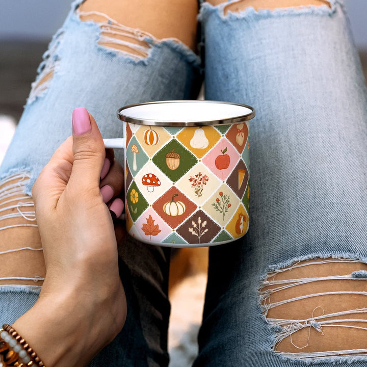 Fall Patchwork Camp Mug - Loftipop