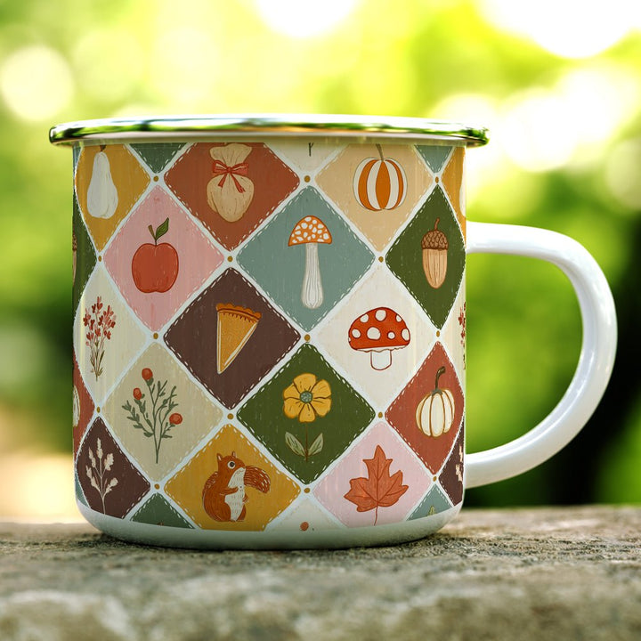 Fall Patchwork Camp Mug - Loftipop