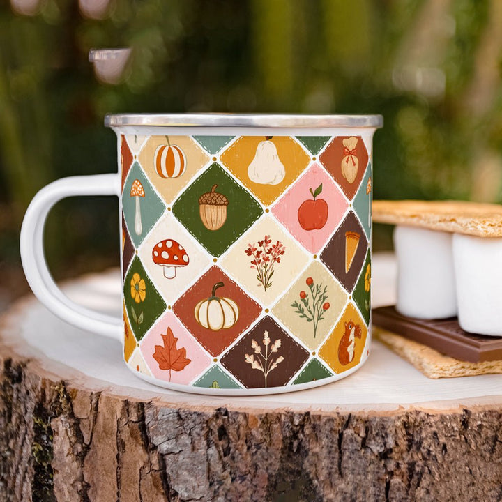 Fall Patchwork Camp Mug - Loftipop