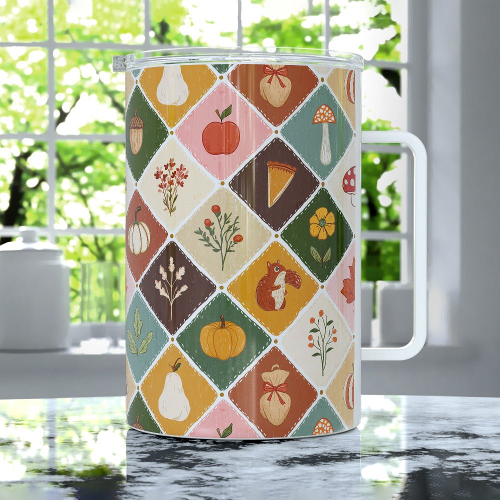 Fall Patchwork Insulated Travel Mug - Loftipop