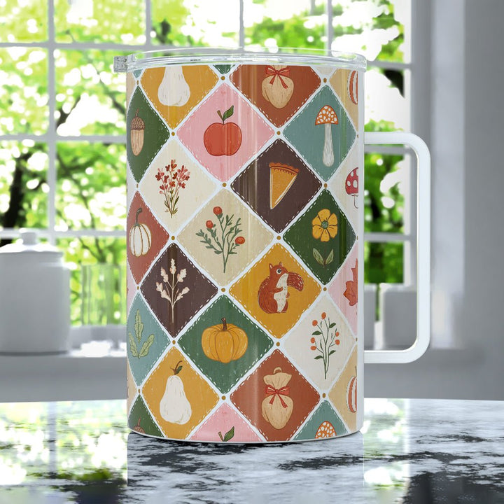 Fall Patchwork Insulated Travel Mug - Loftipop