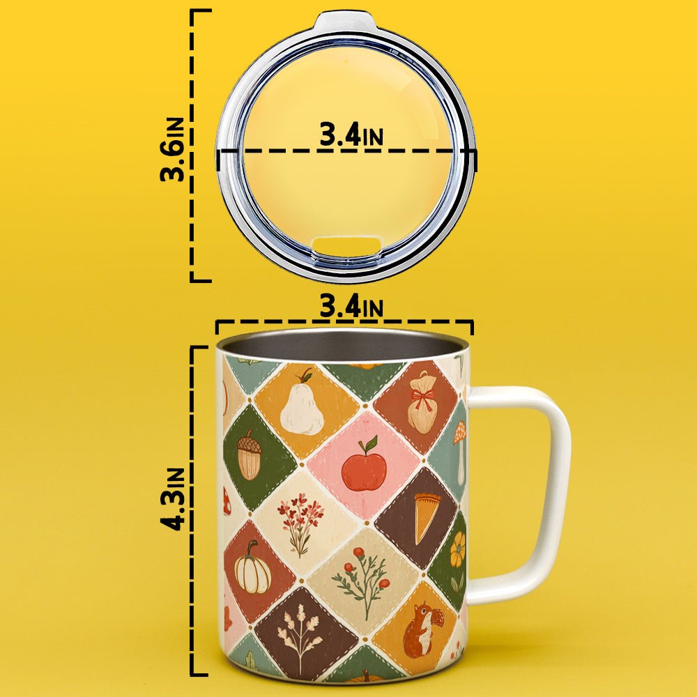 Fall Patchwork Insulated Travel Mug - Loftipop