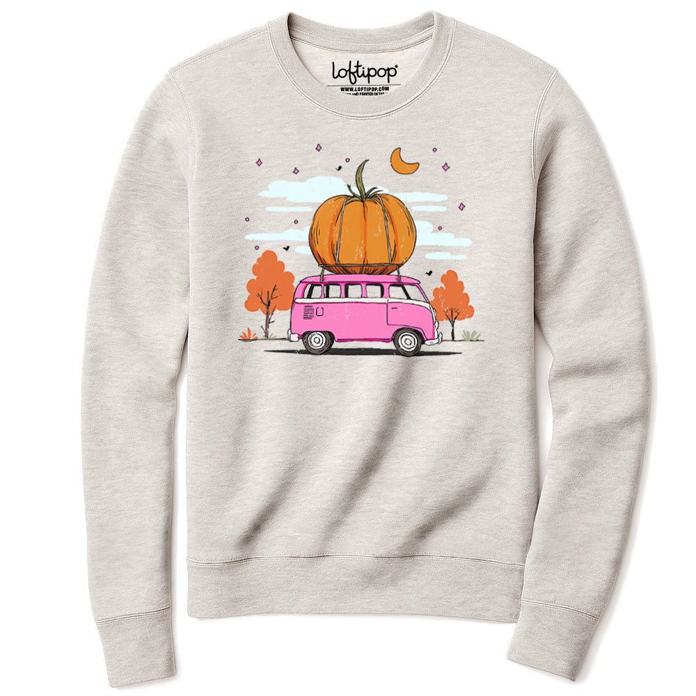 Fall Pumpkin Bus Crewneck Sweatshirt - Loftipop