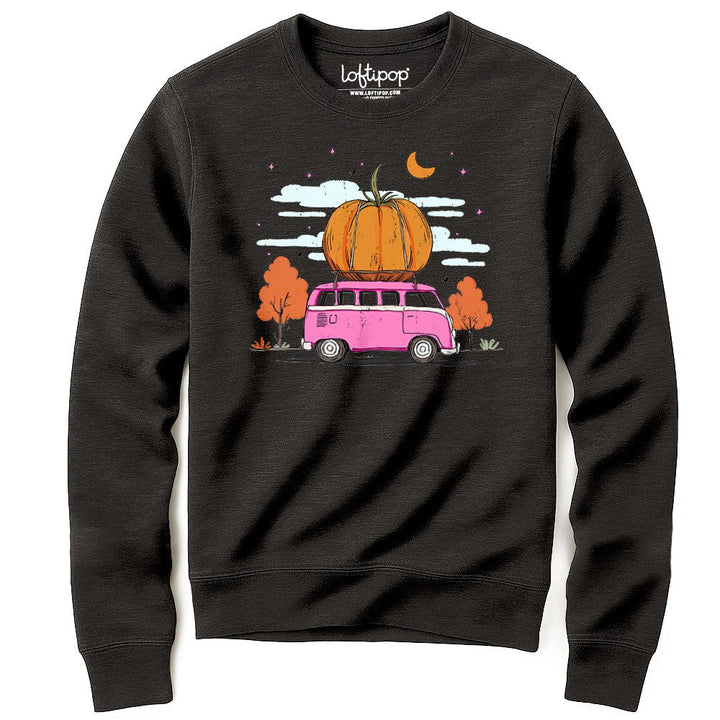 Fall Pumpkin Bus Crewneck Sweatshirt - Loftipop