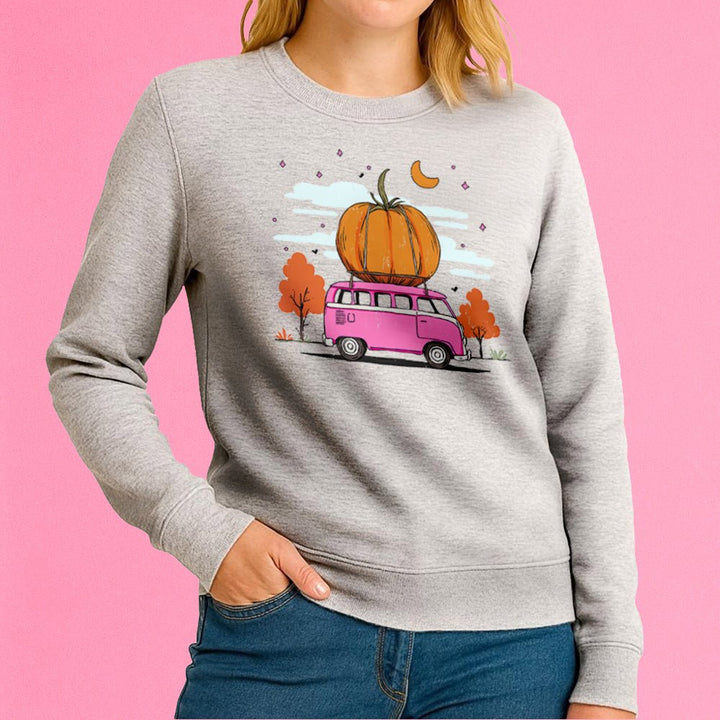 Fall Pumpkin Bus Crewneck Sweatshirt - Loftipop