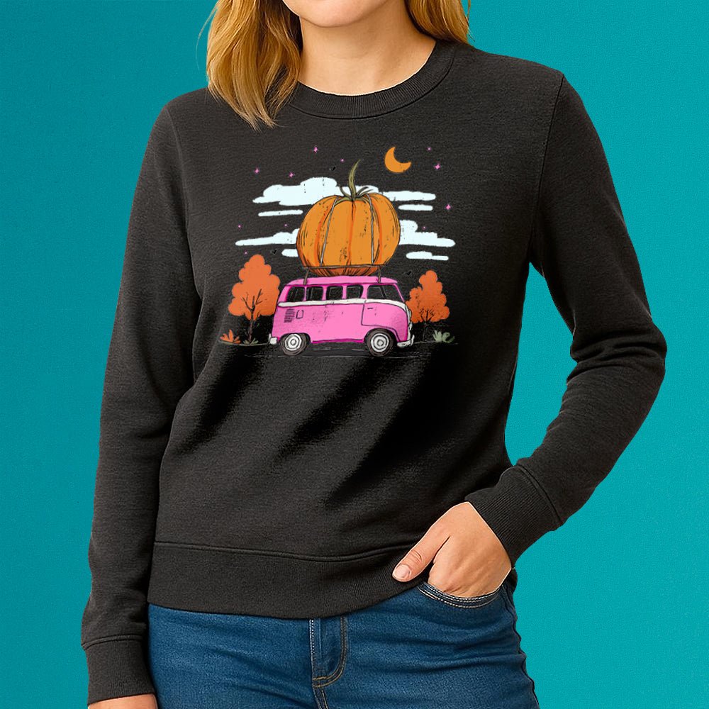 Fall Pumpkin Bus Crewneck Sweatshirt - Loftipop