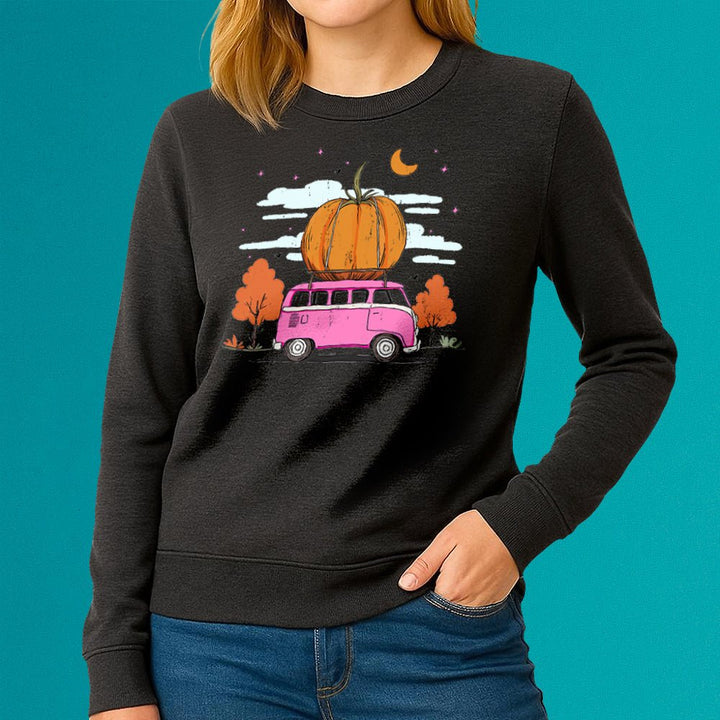 Fall Pumpkin Bus Crewneck Sweatshirt - Loftipop