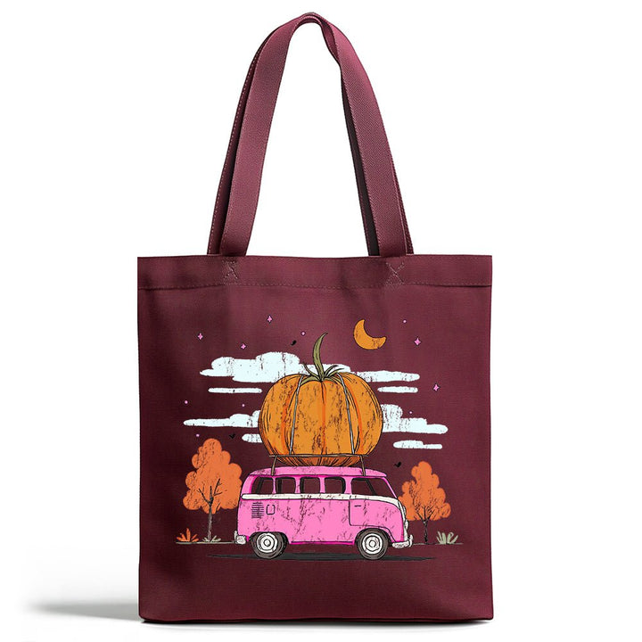 Fall Pumpkin Bus Tote Bag - Loftipop
