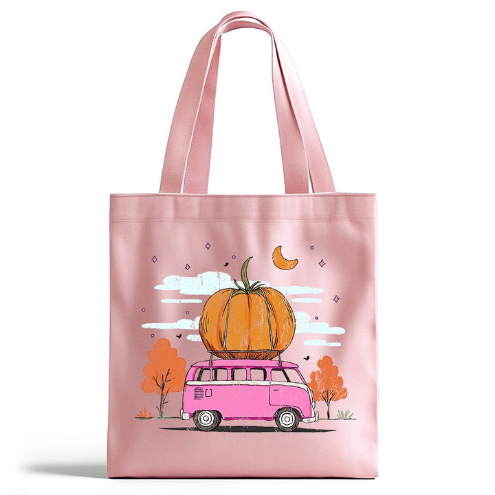 Fall Pumpkin Bus Tote Bag - Loftipop