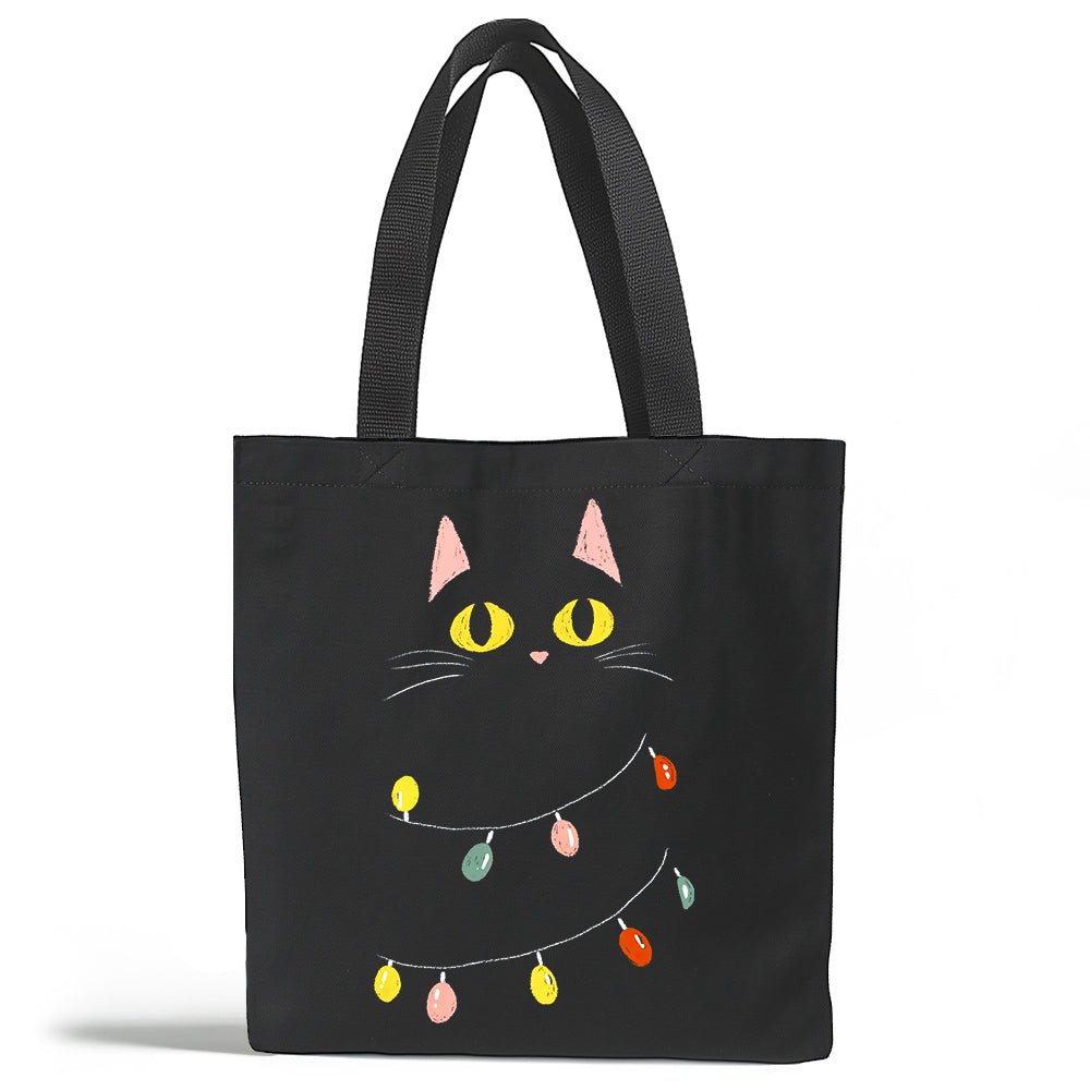 Festive Black Cat Tote Bag - Loftipop