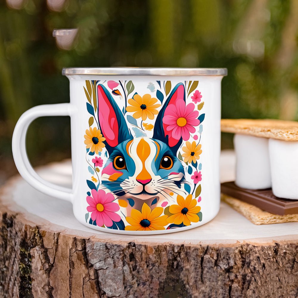 Floral Bunny Camp Mug - Loftipop