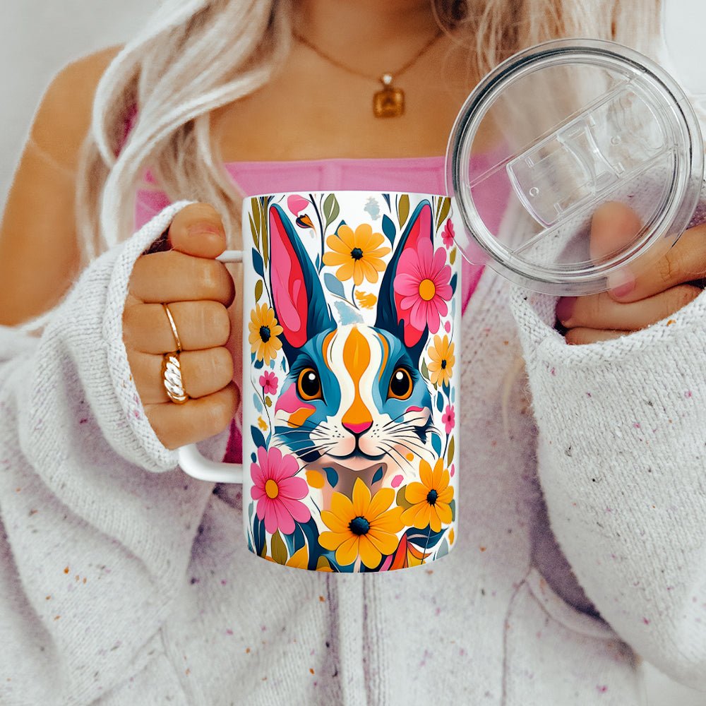 Floral Bunny Insulated Travel Mug - Loftipop