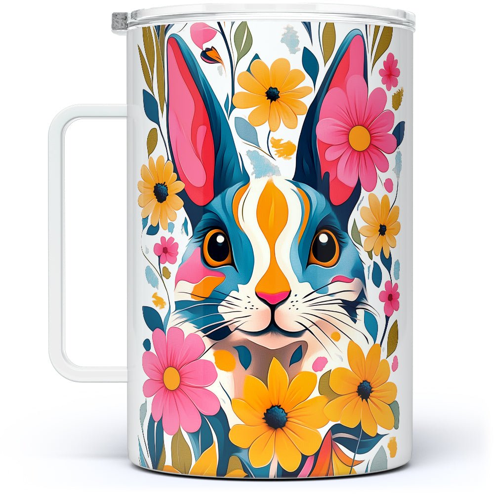 Floral Bunny Insulated Travel Mug - Loftipop