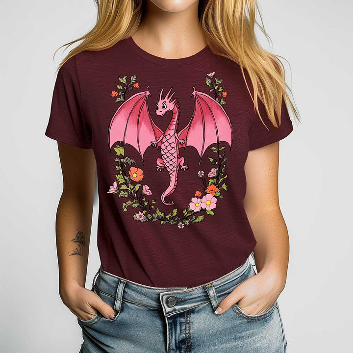 Floral Dragon Crewneck Tshirt - Loftipop