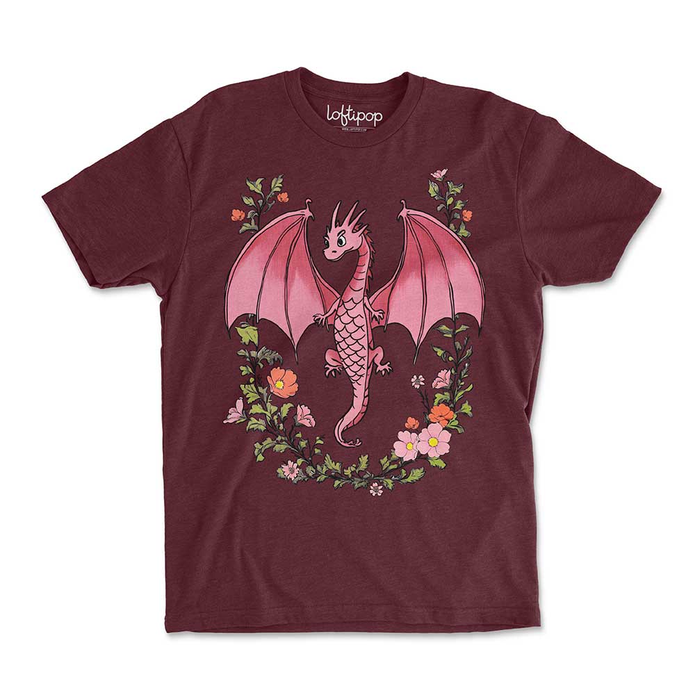 Floral Dragon Crewneck Tshirt - Loftipop