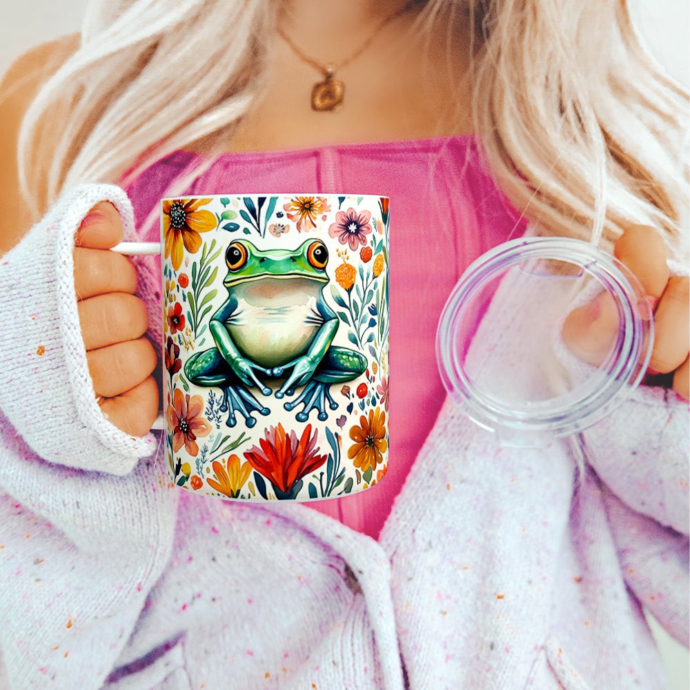 Floral Frog Insulated Travel Mug - Loftipop