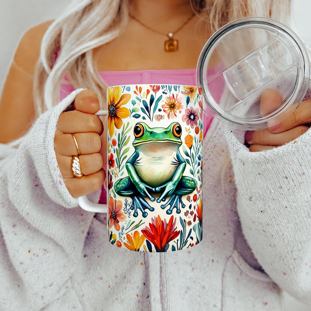Floral Frog Insulated Travel Mug - Loftipop
