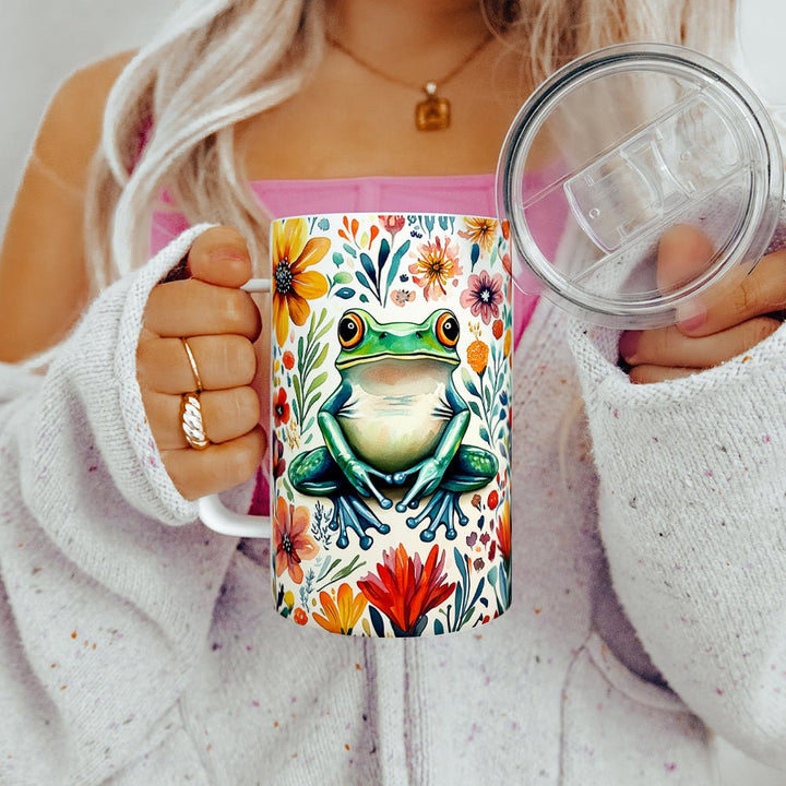 Floral Frog Insulated Travel Mug - Loftipop