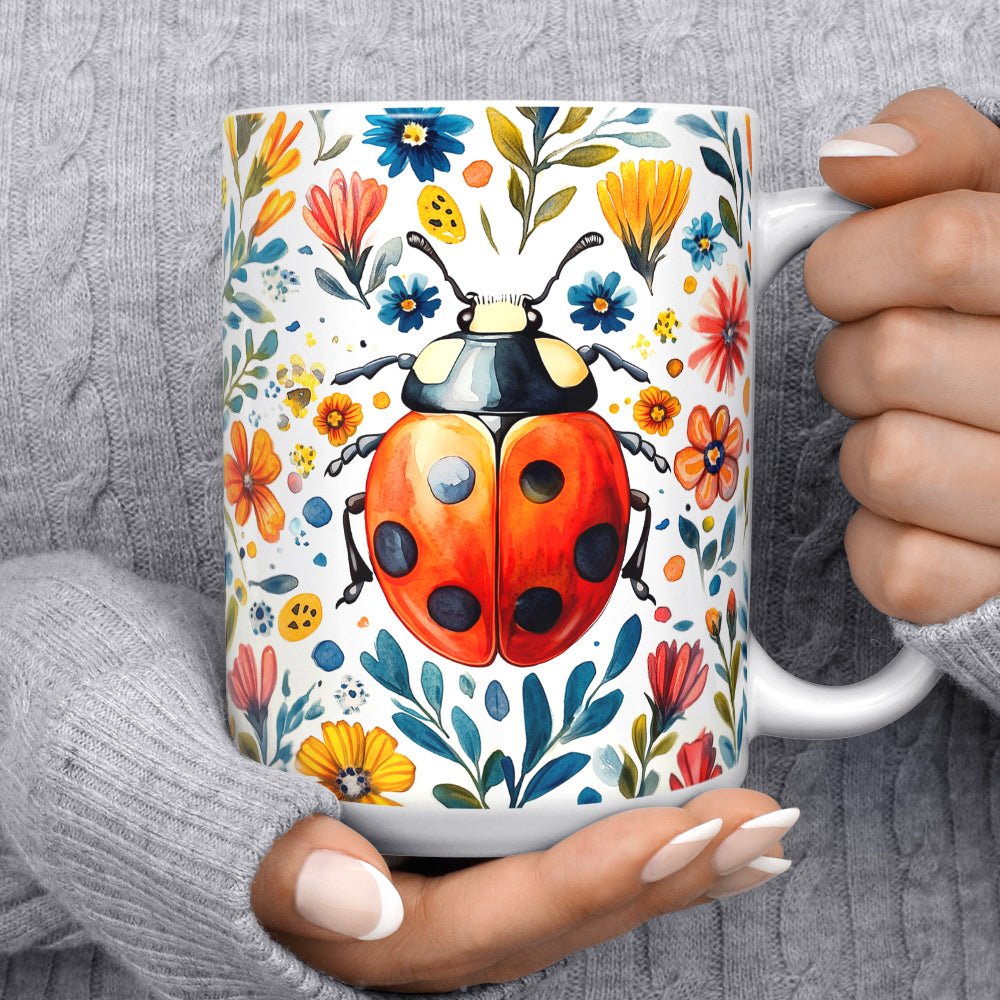 Floral Ladybug Mug - Loftipop