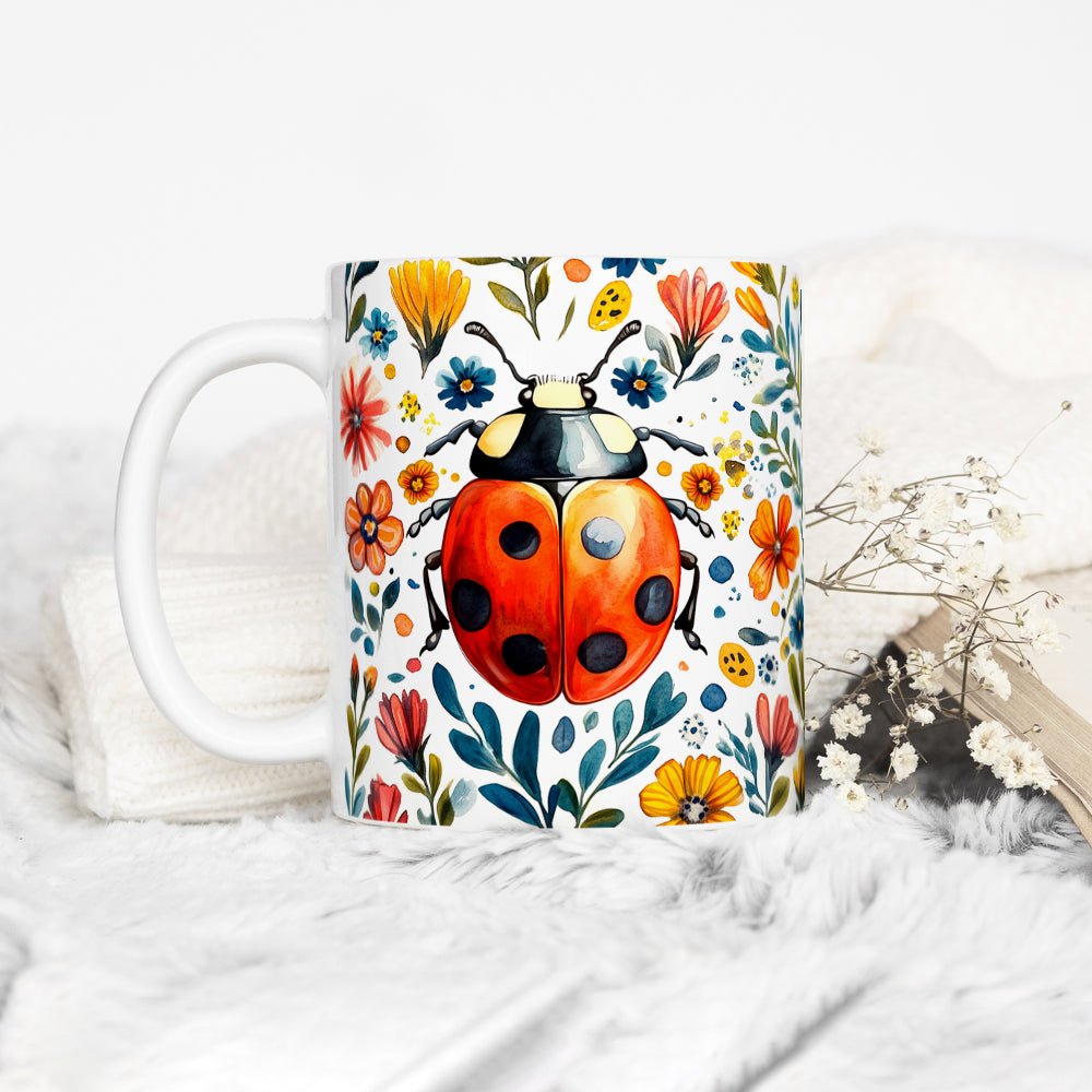 Floral Ladybug Mug - Loftipop