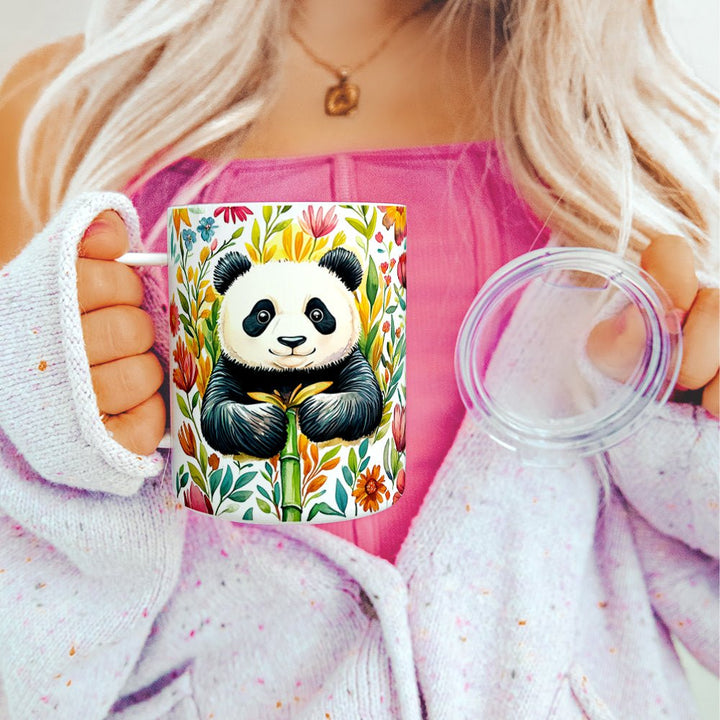 Floral Panda Insulated Travel Mug - Loftipop