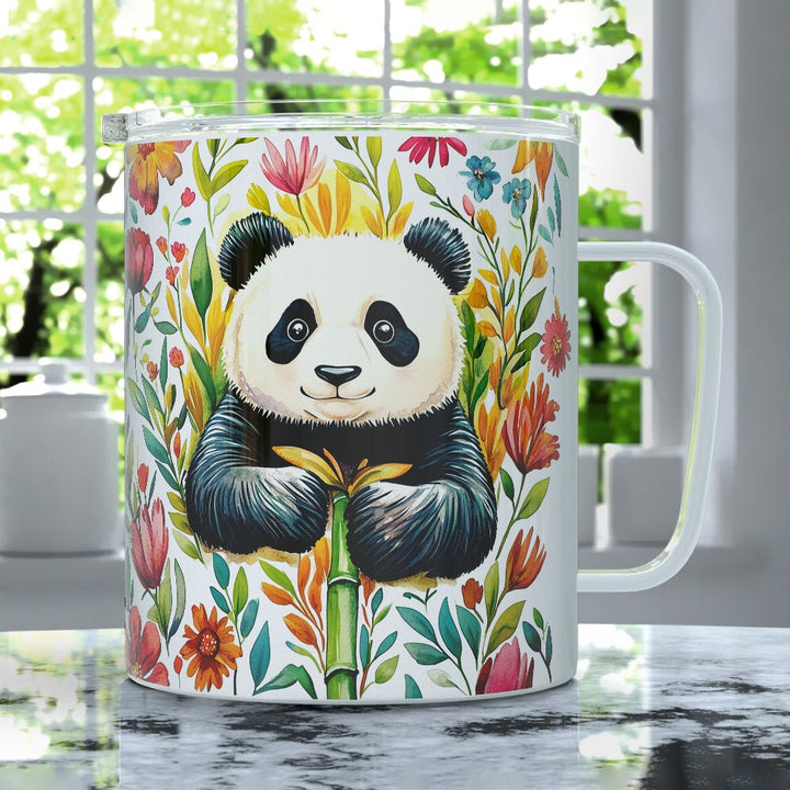 Floral Panda Insulated Travel Mug - Loftipop