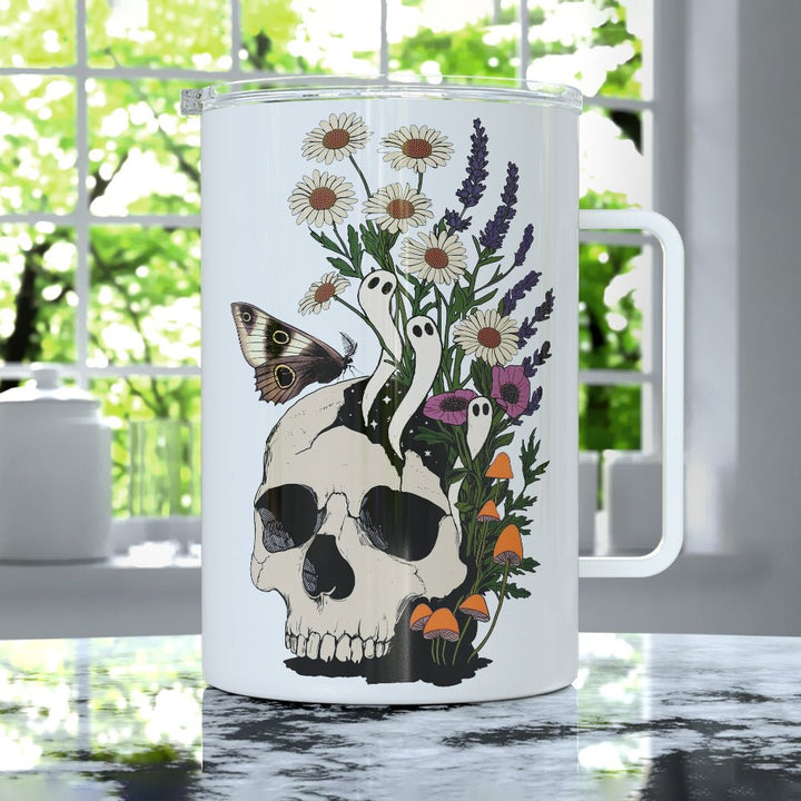 Floral Skull Insulated Travel Mug - Loftipop