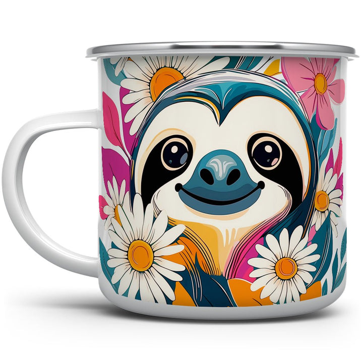 Floral Sloth Camp Mug - Loftipop