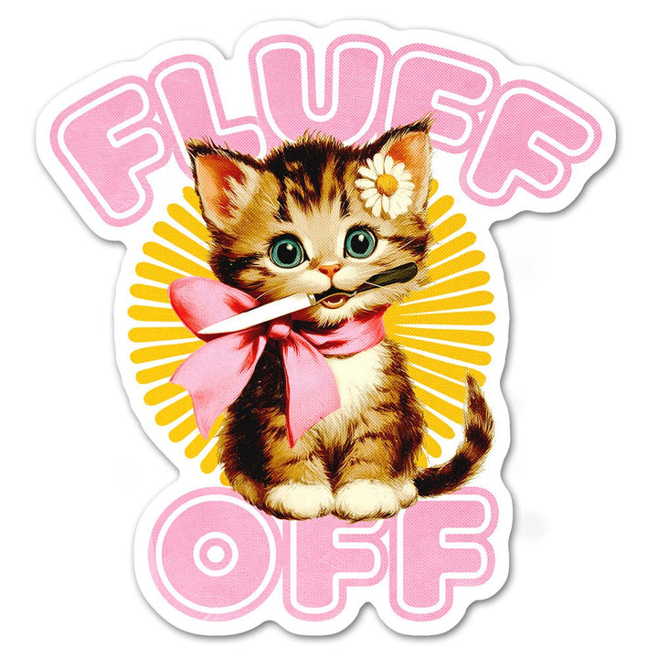 Fluff Off Cat Sticker - Loftipop