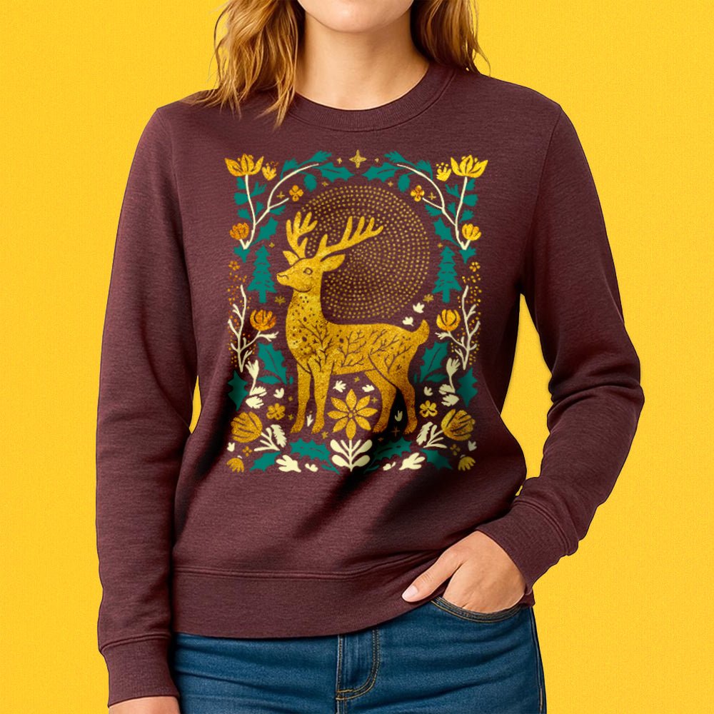 Forest Deer Crewneck Sweatshirt - Loftipop