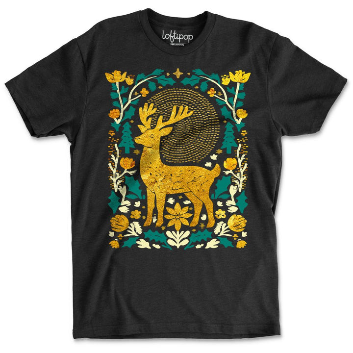 Forest Deer Crewneck T-Shirt - Loftipop